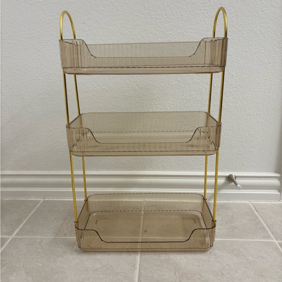 Gold Metal Bathroom Organizer Shelf - Picture 3 of 5